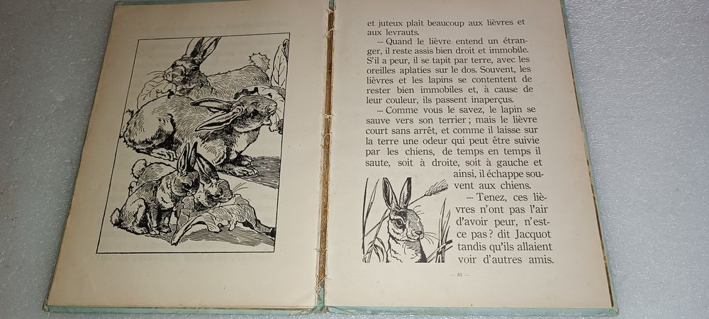 Livro antigo Au pays des bêtes anos 50 edição belga