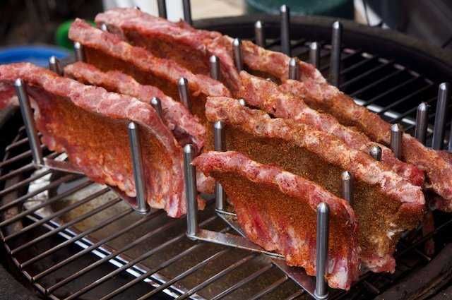 Подставка под ребра рыбу для гриля Weber духовки барбекю BBQ копчения