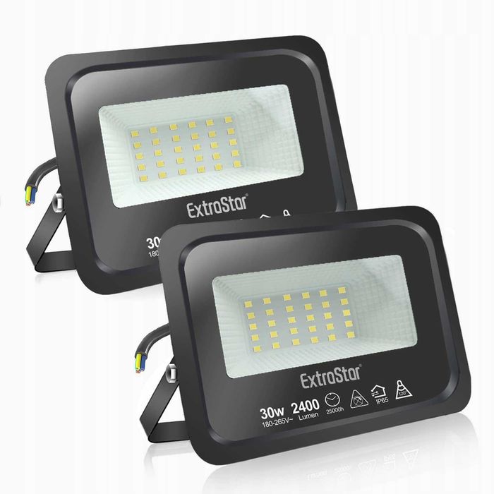 Reflektor 2 szt LED 30W EXTRASTAR Super Jasny LED IP65 3000K