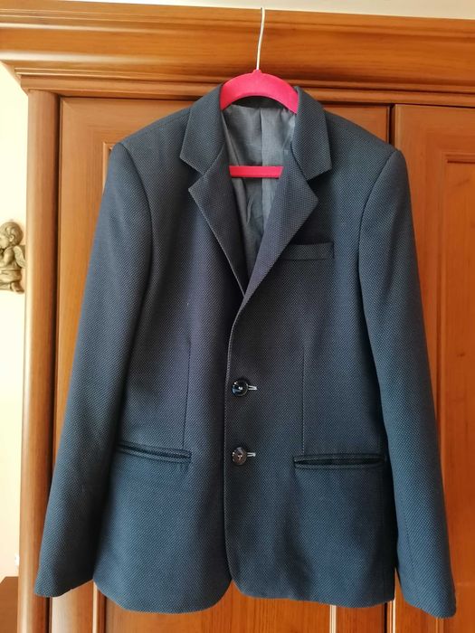 garnitur chłopięcy (marynarka + spodnie), granatowy, rozm.140