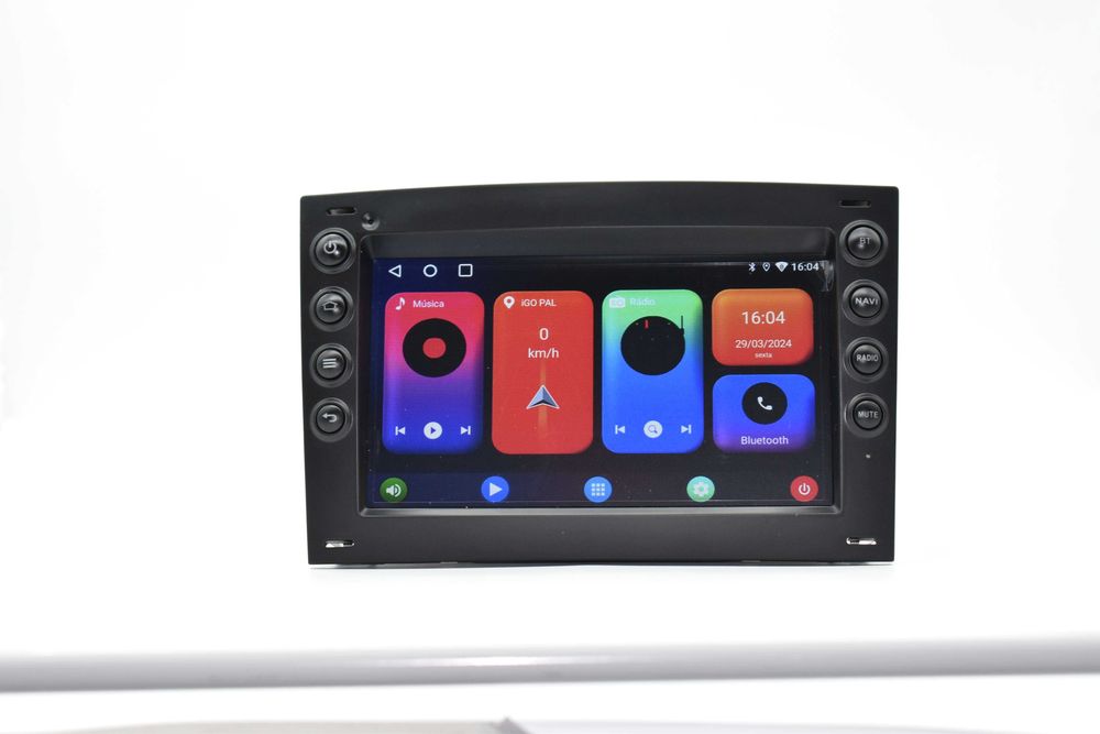 Auto Rádio 2 DIN Android Renault Megane 2 Carplay e Android Auto s fio