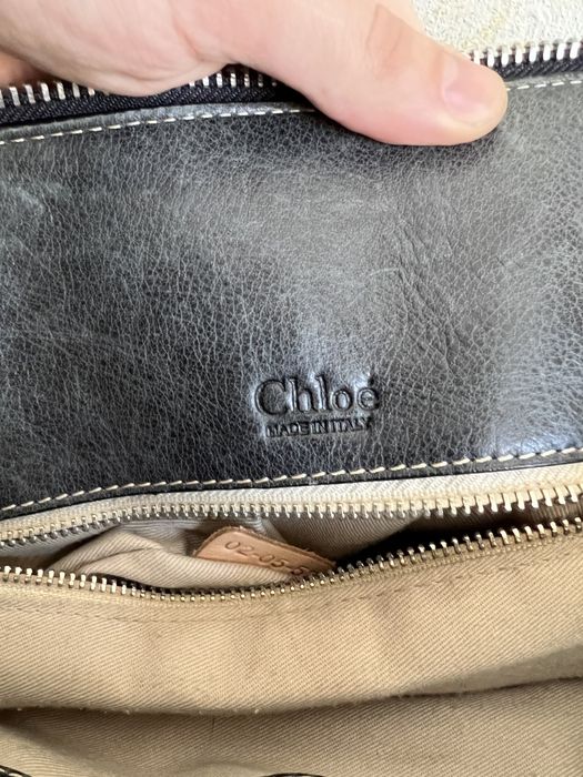 Кожаная крупная сумка Chloe оригинал номерная
