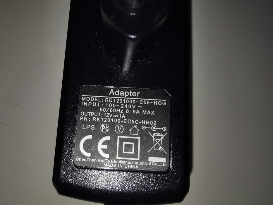 Zasilacz impulsowy 12V DC 1A Sieciowy do LED 12W CCTV - 1szt