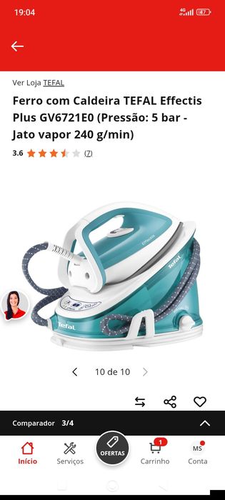 Ferro com Caldeira TEFAL Effectis