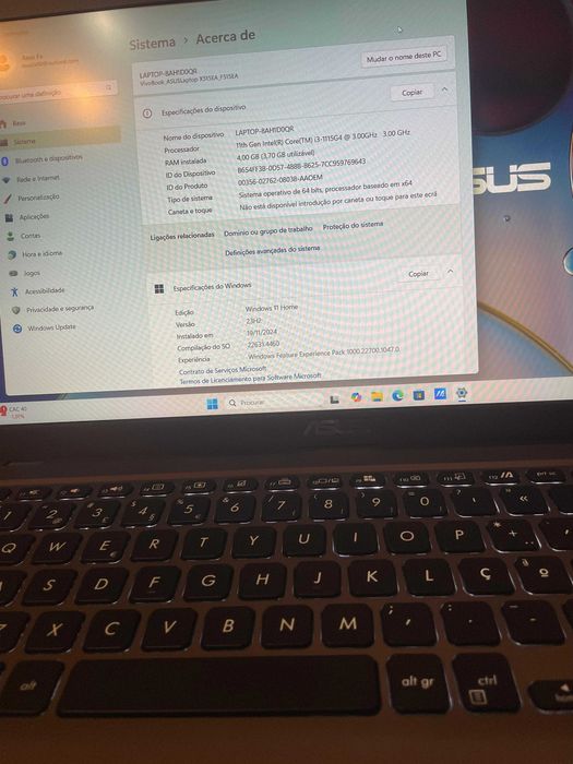 Portátil Asus i3-1115G4 (11th gen) FHD 256GB SSD I NOVO !!