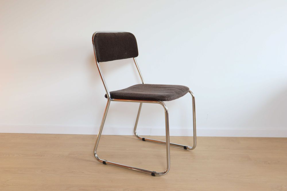 Włoskie chromowane krzesło w stylu Bauhaus vintage