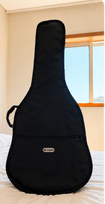 Guitarra elétrica, com coluna e acessórios