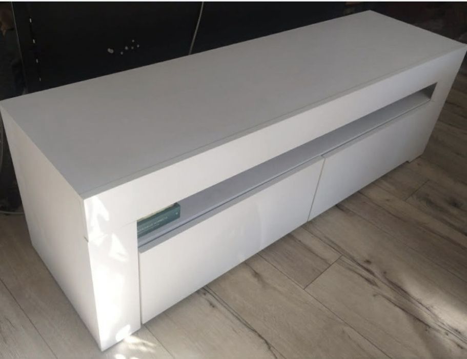 Szafka RTV bialy polysk