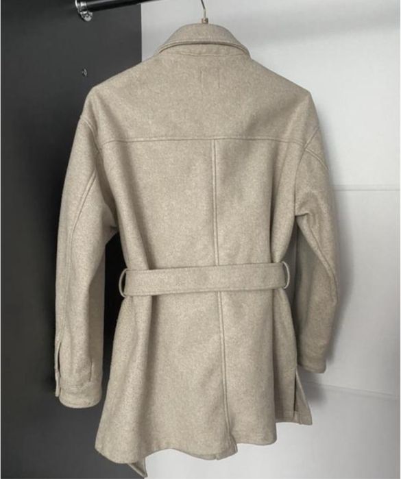Сорочка пальто куртка жіноча zara бежева осінь/весна, демисизон