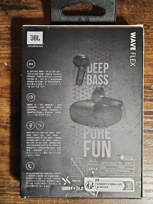 JBL Wave Flex Czarne
Słuchawki Douszne, Bezprzewodowe