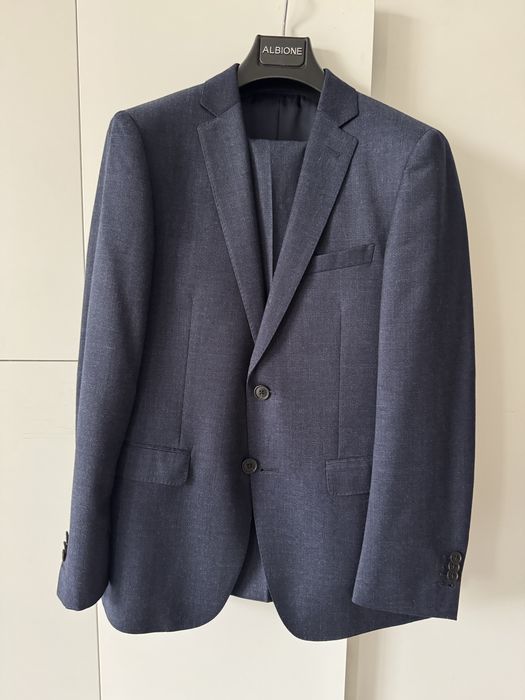 Garnitur Albione Freddy II – Super 110’s, 100% wełna, granatowy
