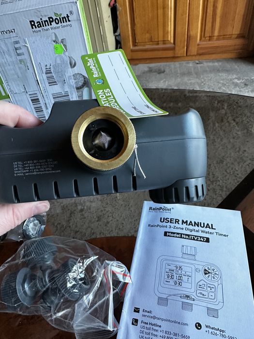 RAINPOINT 3-зонний таймер для поливу з латунним впускним отвором