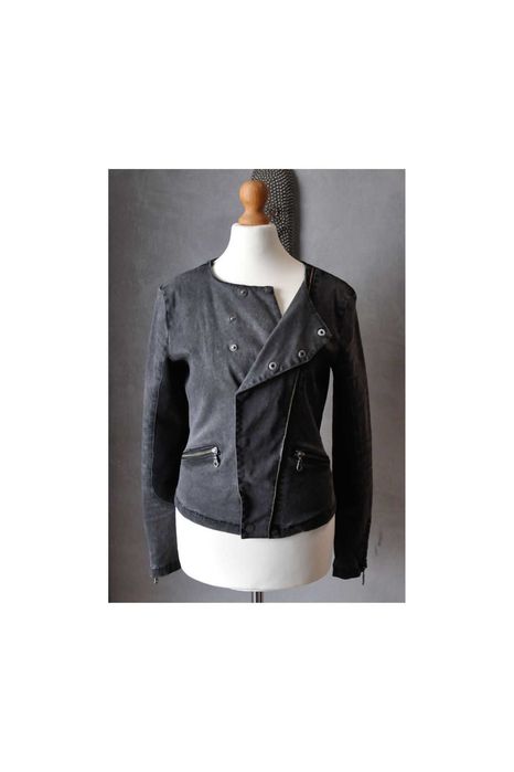 Jeansowa kurtka ramoneska rock XS S