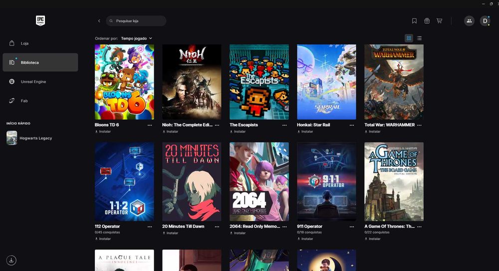 Vendo Conta EPIC GAMES com 227 Jogos
