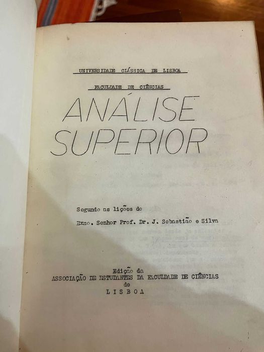 Análise Superior José Sebastião e Silva