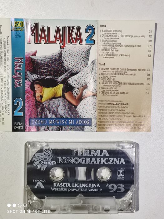 Malajka 2 Czemu mówisz mi adios Laser Sound kaseta magnetofonowa