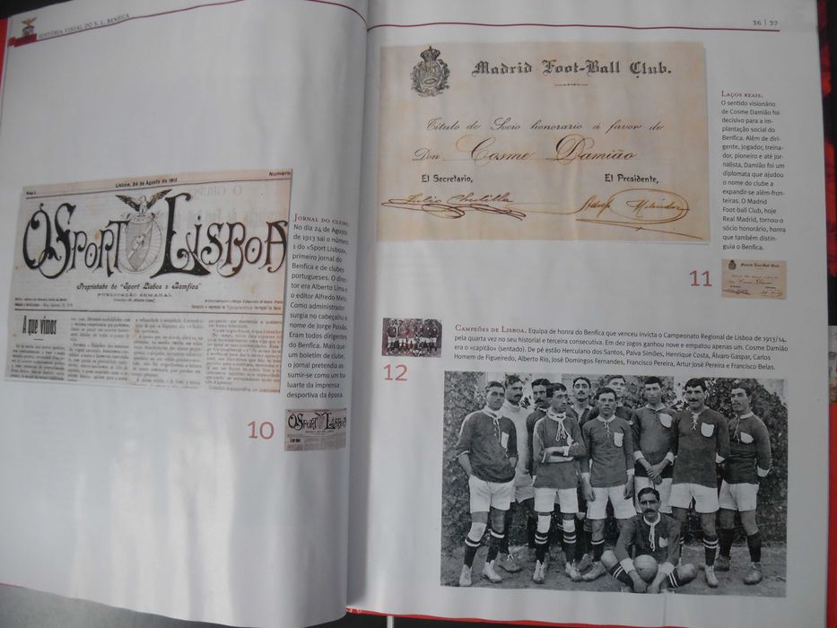 Livro História Visual do S.L. Benfica muito ilustrado. Clássicos.