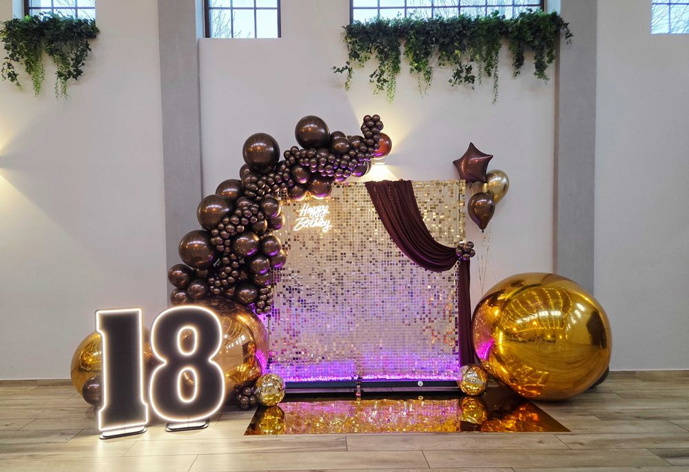 Ścianki do zdjęć,dekoracja przyjęć,girlandy balowe,