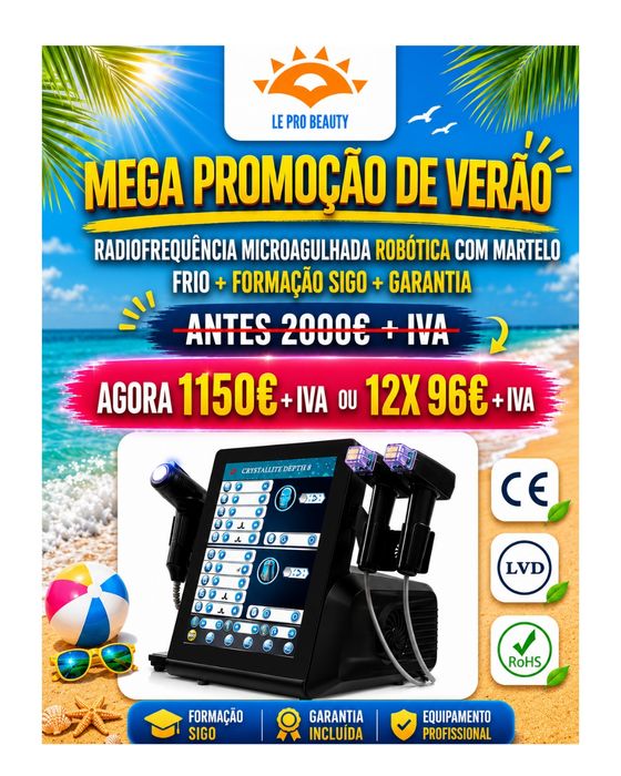 Radiofrequência microagulhada robótica  com martelo friio + Formação