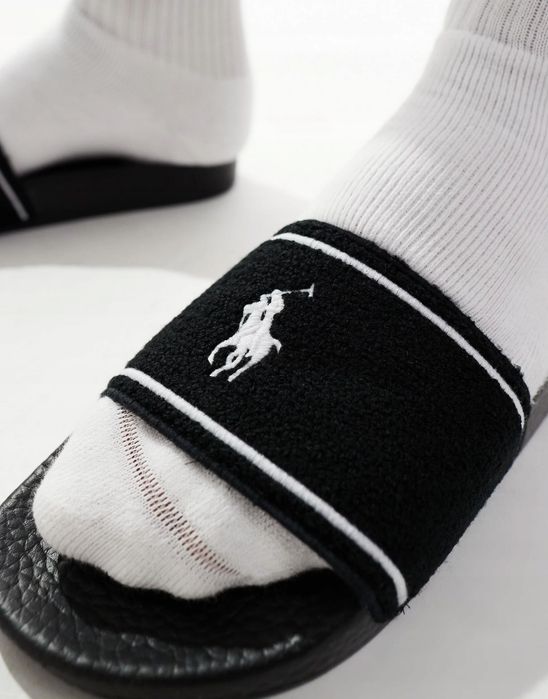 Polo Ralph Lauren 41 Kapcie Klapki Czarne Terry J24695