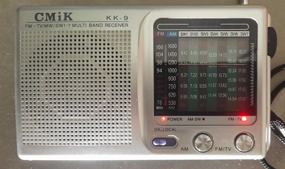 Rádio portátil 9 bandas