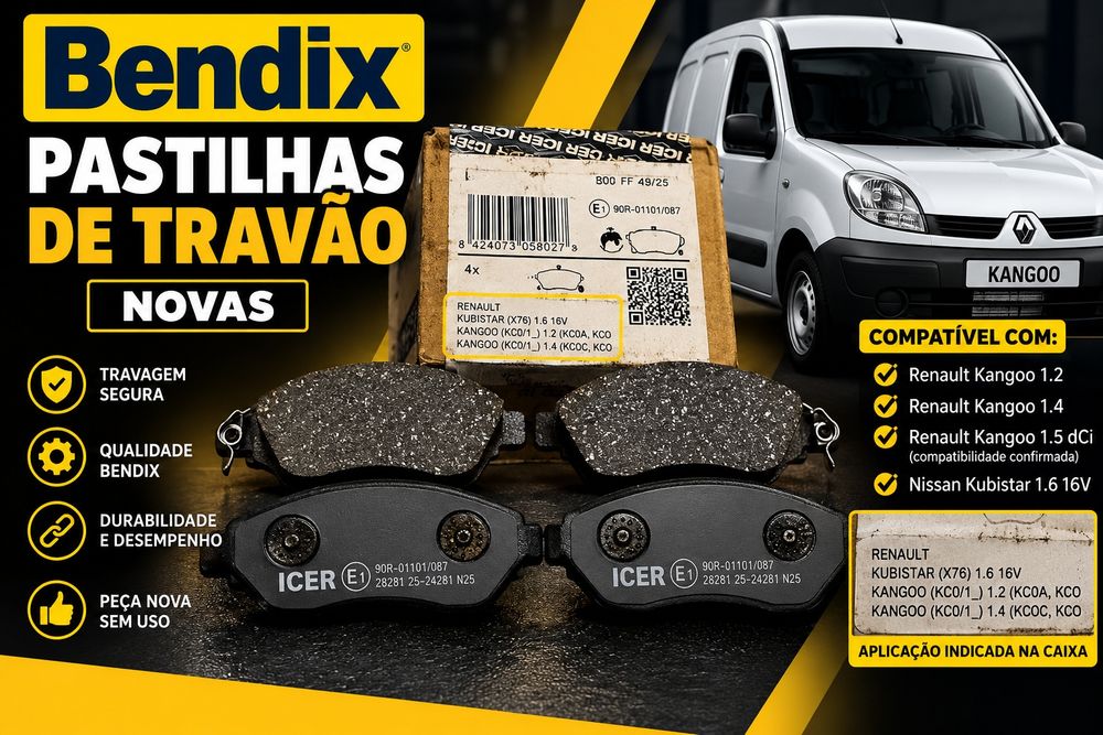 Pastilhas de Travão Bendix Novas – Renault Kangoo / Nissan Kubistar