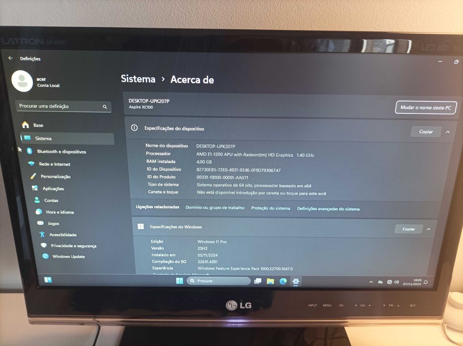 Computador Torre PC Acer Aspire XC100 | Windows 11 Pro e Office Pro