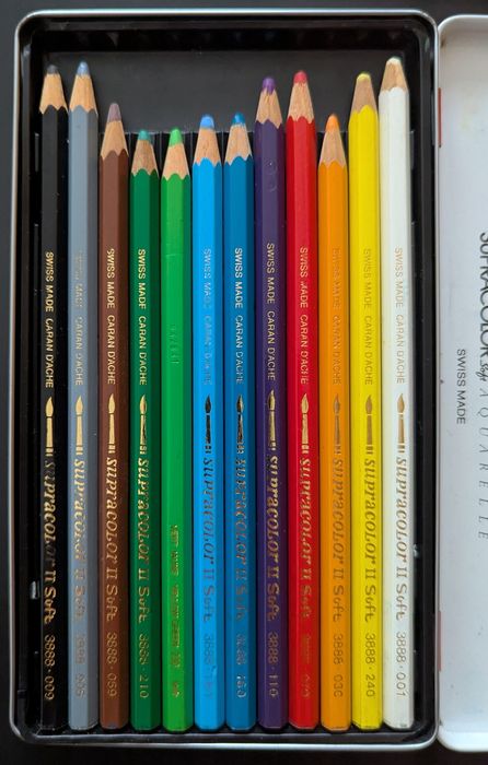 Lápis aguarelaveis Caran D'ache - 12