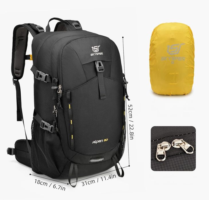 Plecak turystyczny Alpen 30l, wodoszczelny, wentylacja pas biodrowy