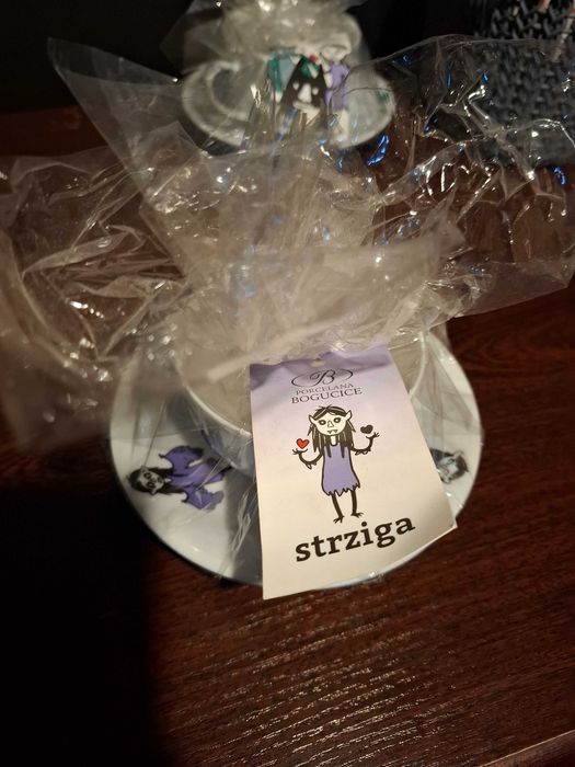 Filiżanka ze spodkiem Strziga i Utopiec PORCELANA BOGUCICE