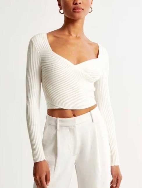 Белая кофта топ в рубчик Colins