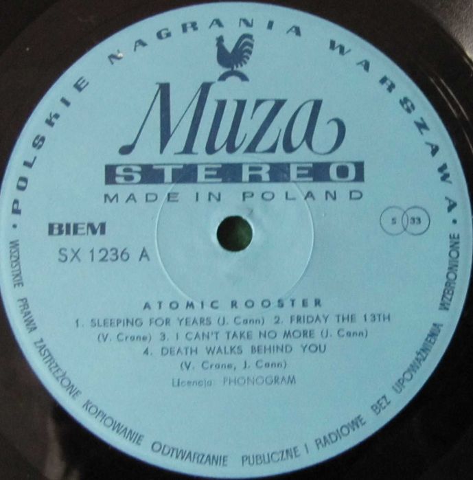 Atomic Rooster ~ vinylpłyta ~ SX 1236 ~ stan BDB