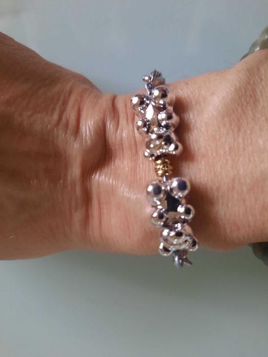 Vendo pulseira em aço inoxidavel com ursos, artesanal