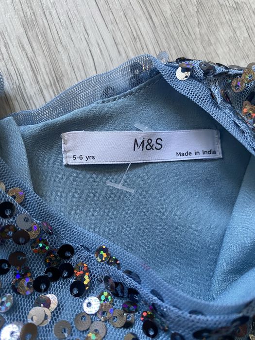 Sukienka cekiny dla dziewczynki M&S Marks & Spencer 5/6 lat 116 cm