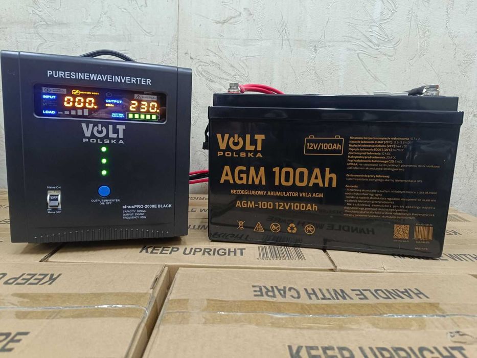 Інвертор VOLT POLSKA SINUS PRO 2000W 12V (інвертер+зарядний 2в1) ДЖБ
