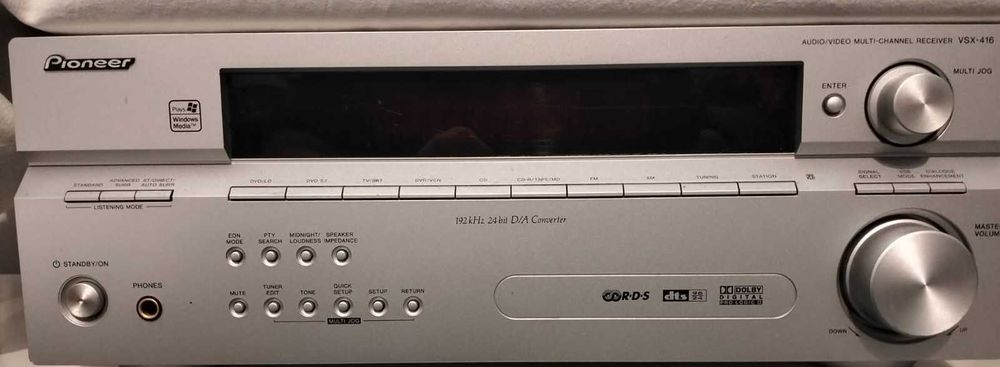 Srebrny Wzmacniacz z pilotem PIONIER VSX-416