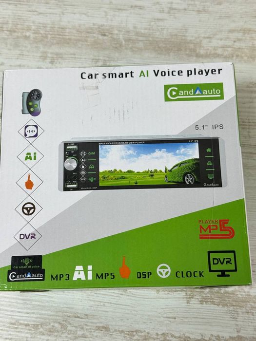 Автомагнітола 1DIN 5.1" IPS Android Auto / MirrorLink / DSP / AI Голос