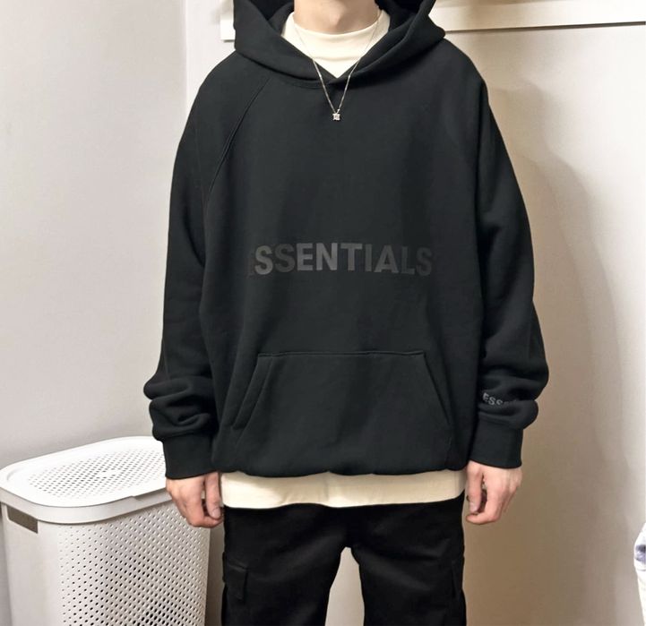 Fear of God Essentials Pullover Hoodie Applique Logo 'Black' (SS20)