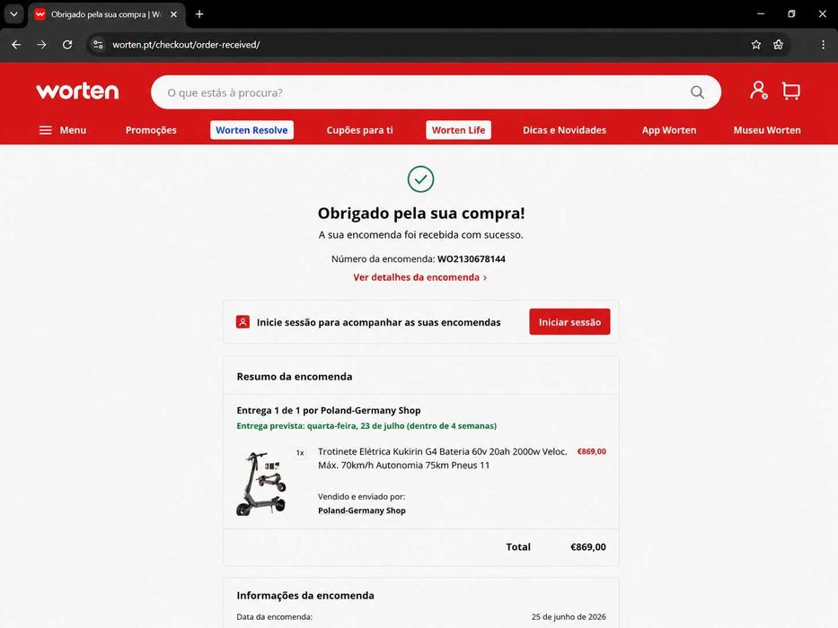 Kukirin G4 Nova – Nunca Usada | 0 km | Oportunidade