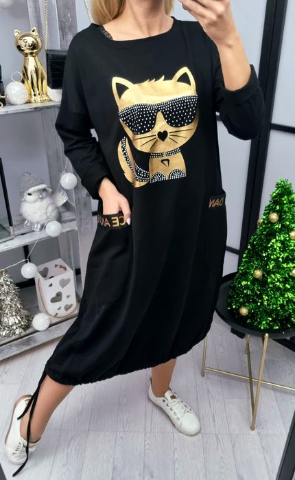 Sukienka z kotem lub misiem- M L XL i 2xl