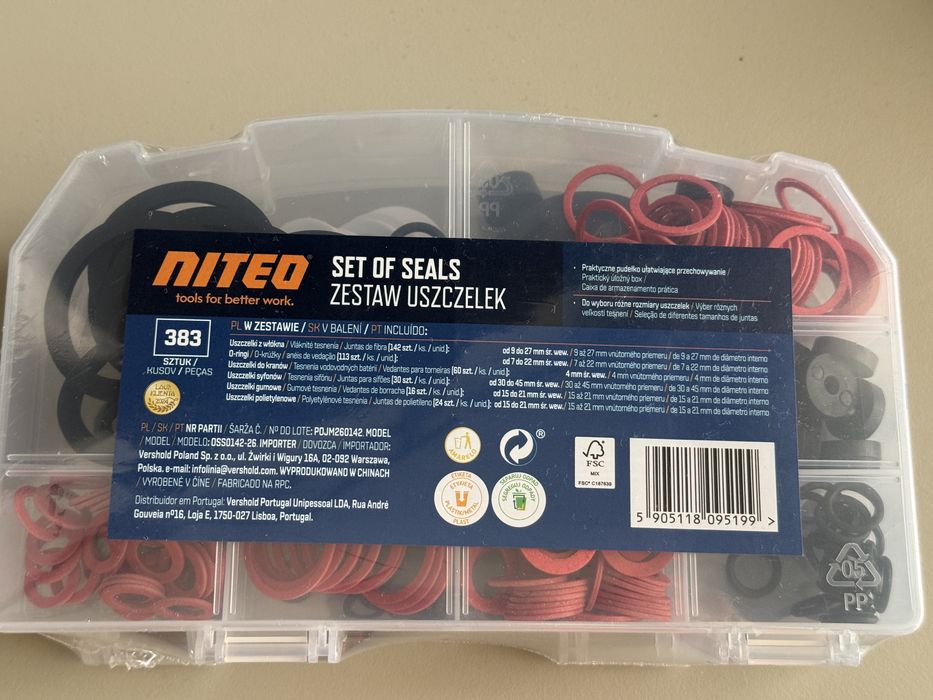 Zestaw uszczelek Niteo 383 sztuk