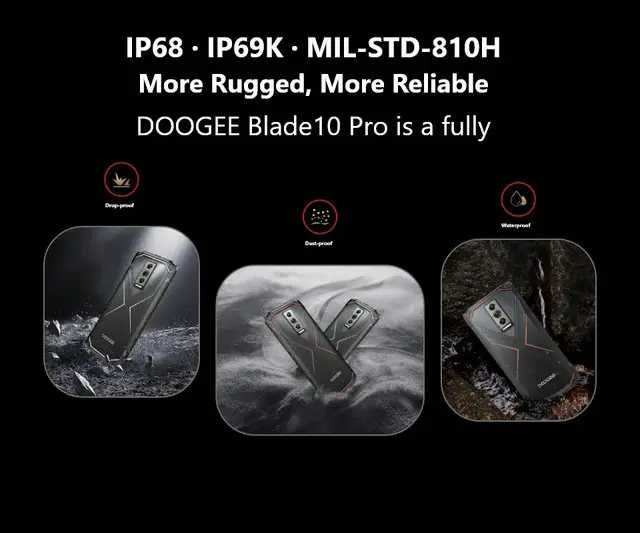 Смартфон Doogee Blade 10 Pro Silver Black 6/256Gb Android 14 Octa Core