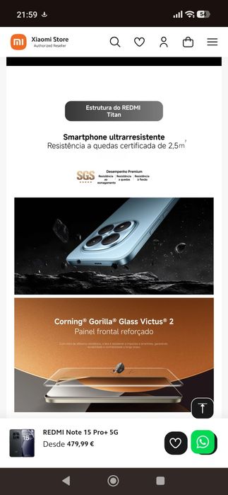 Xiaomi redmi note 15 pro plus 5g novo/ certificado militar