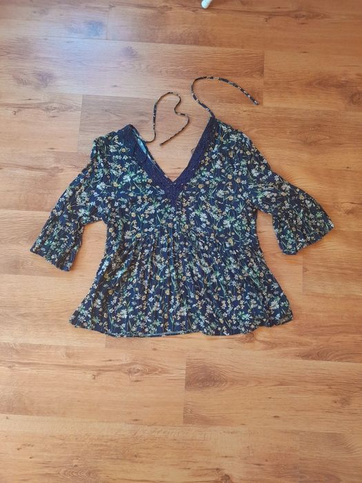 Bluzka w kwiaty, wiązana na plecach, F&F, rozmiar XL
