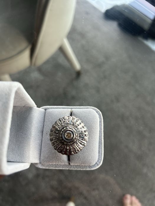 Anel joalharia antuga, prara ouro e diamantes