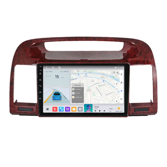 штатна магнітола mekede mn toyota camry 5 (2001-2006) дерево, x10 pro