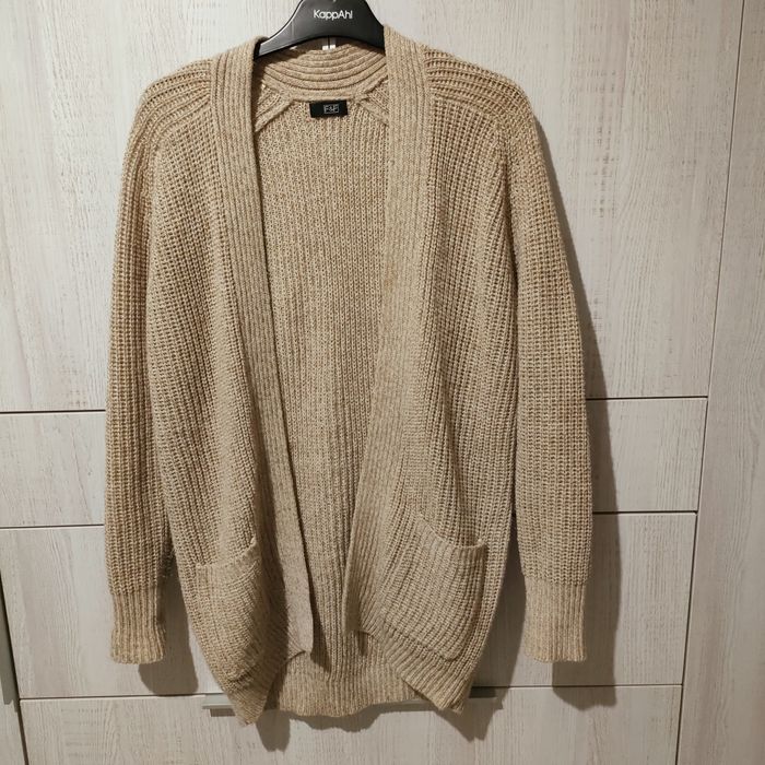 Sweter - kardigan beżowy
