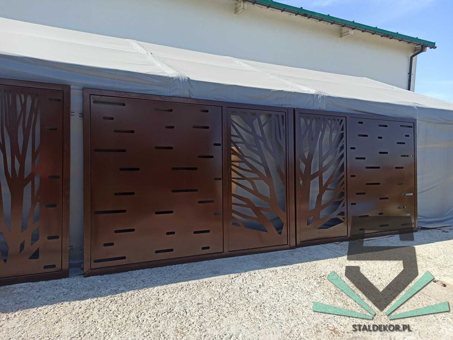 Brama przesuwna 4m, 5m, 6m, wycinana laserowo CNC, panelowa. Corten