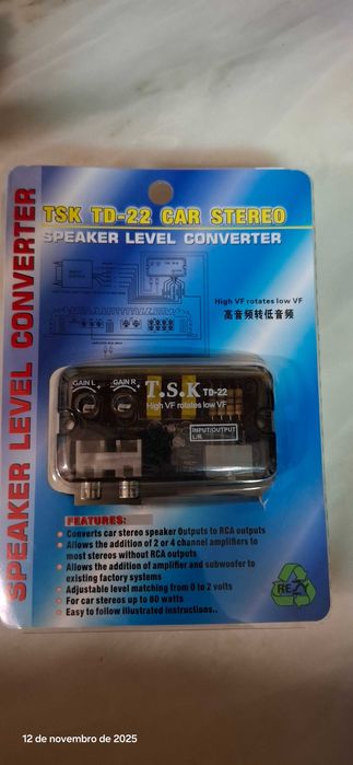 conversor de áudio 12v RCA