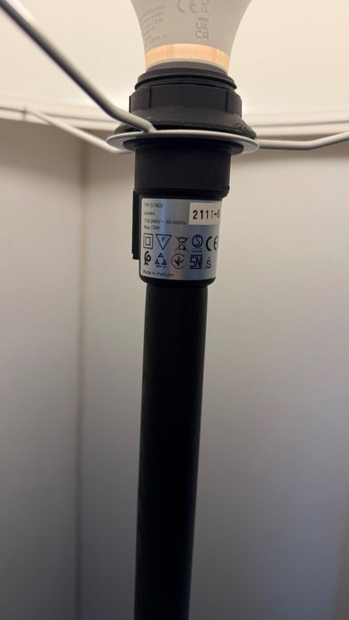 Candeeiro de Pé IKEA LAUTERS Preto – Abajur em Tecido